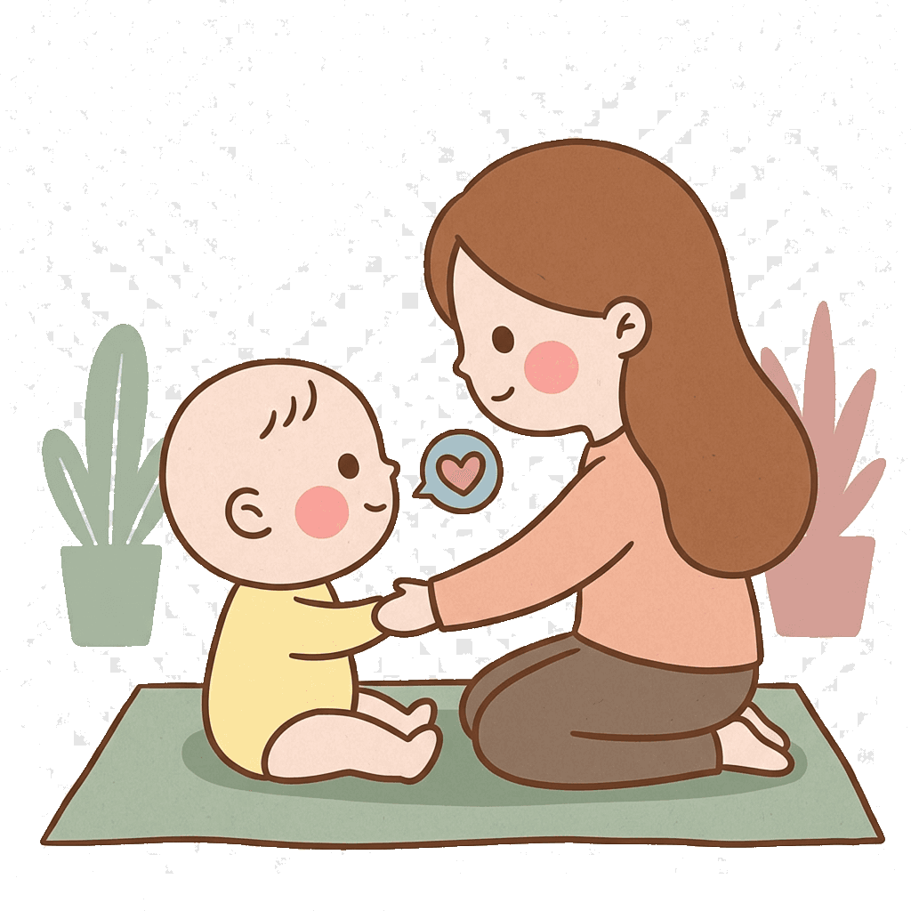 A parent and child communicating