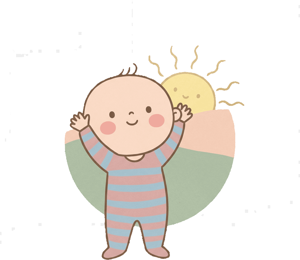 Child waking up with a clock