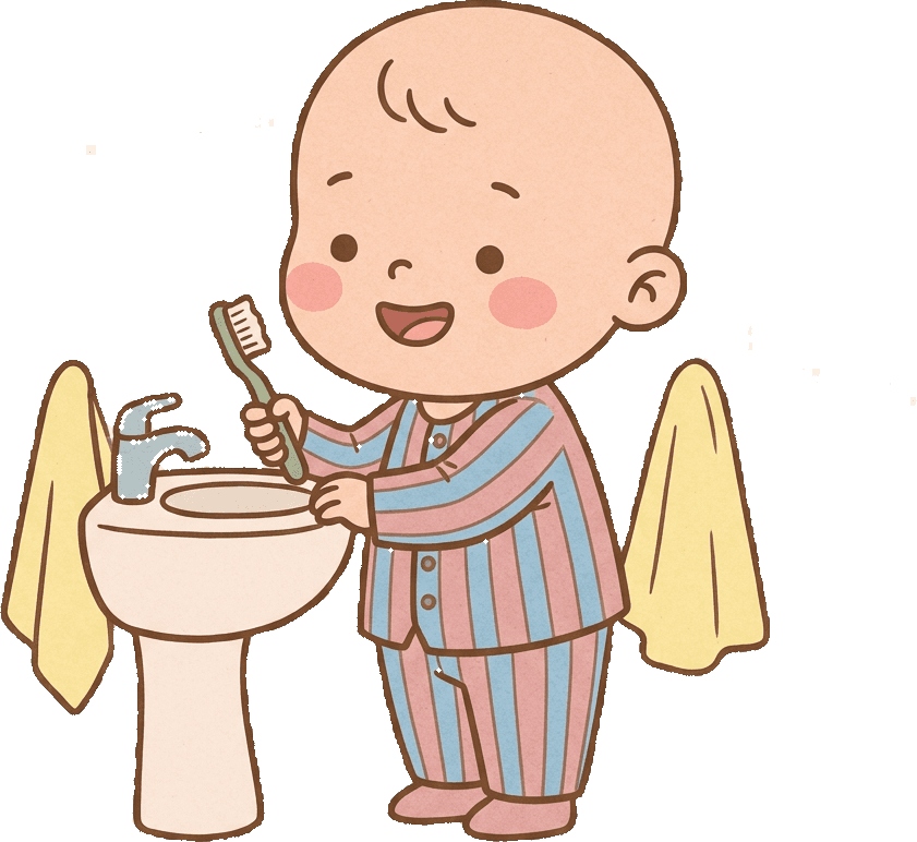 Child following a daily routine