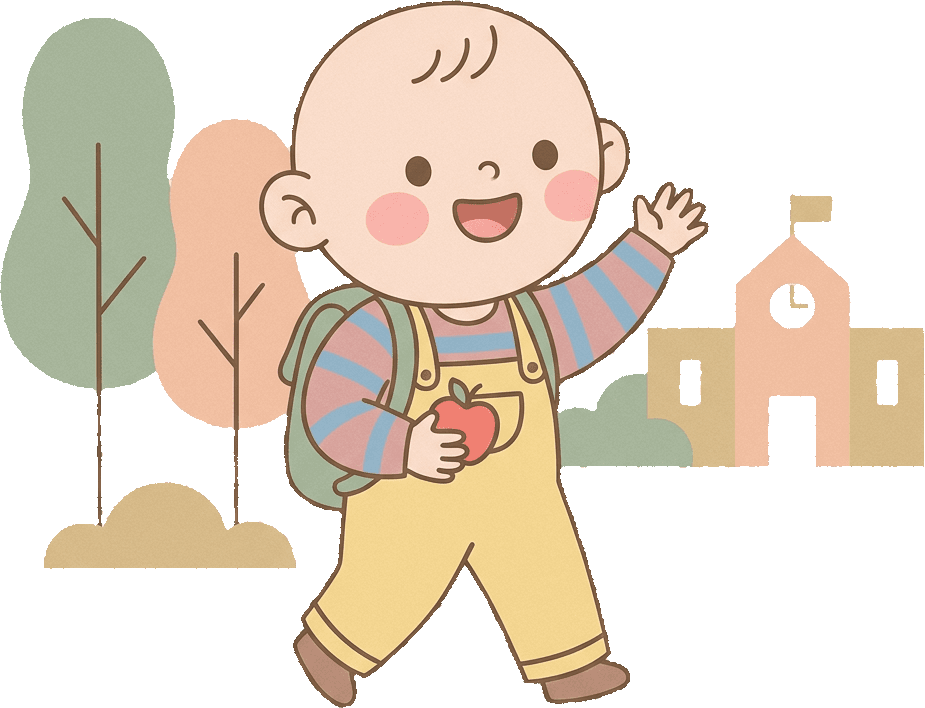 Child carrying a school backpack
